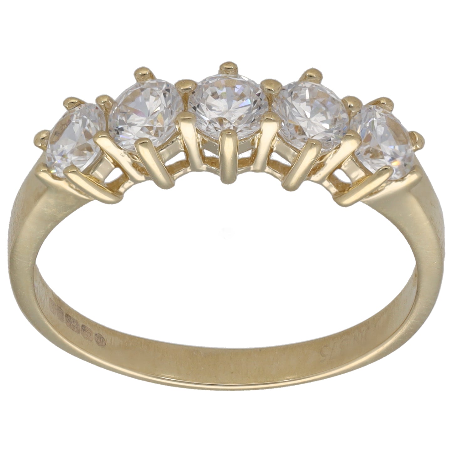 9ct Gold Cubic Zirconia Half Eternity Ring Size T