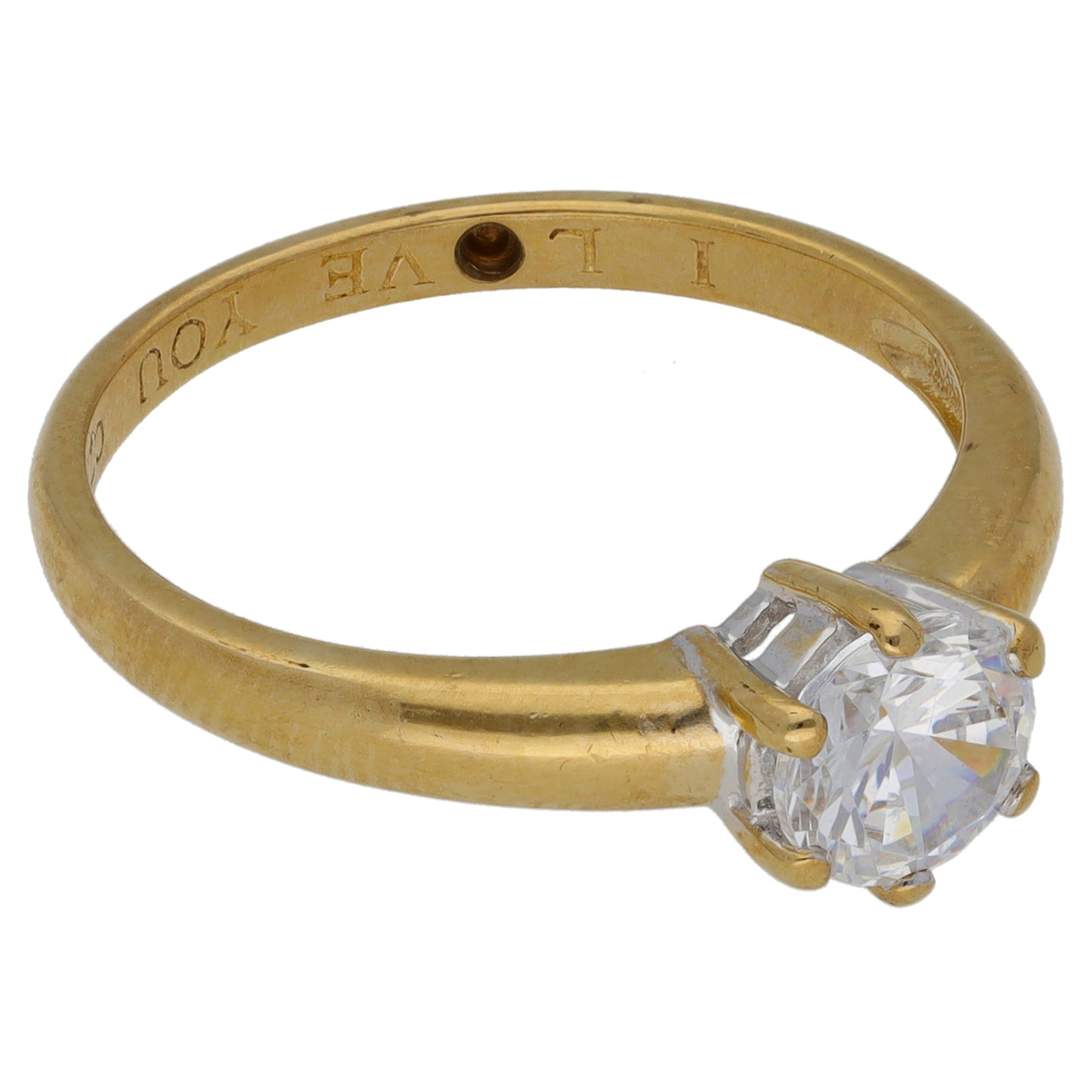 9ct Gold Cubic Zirconia Single Stone Ring Size O