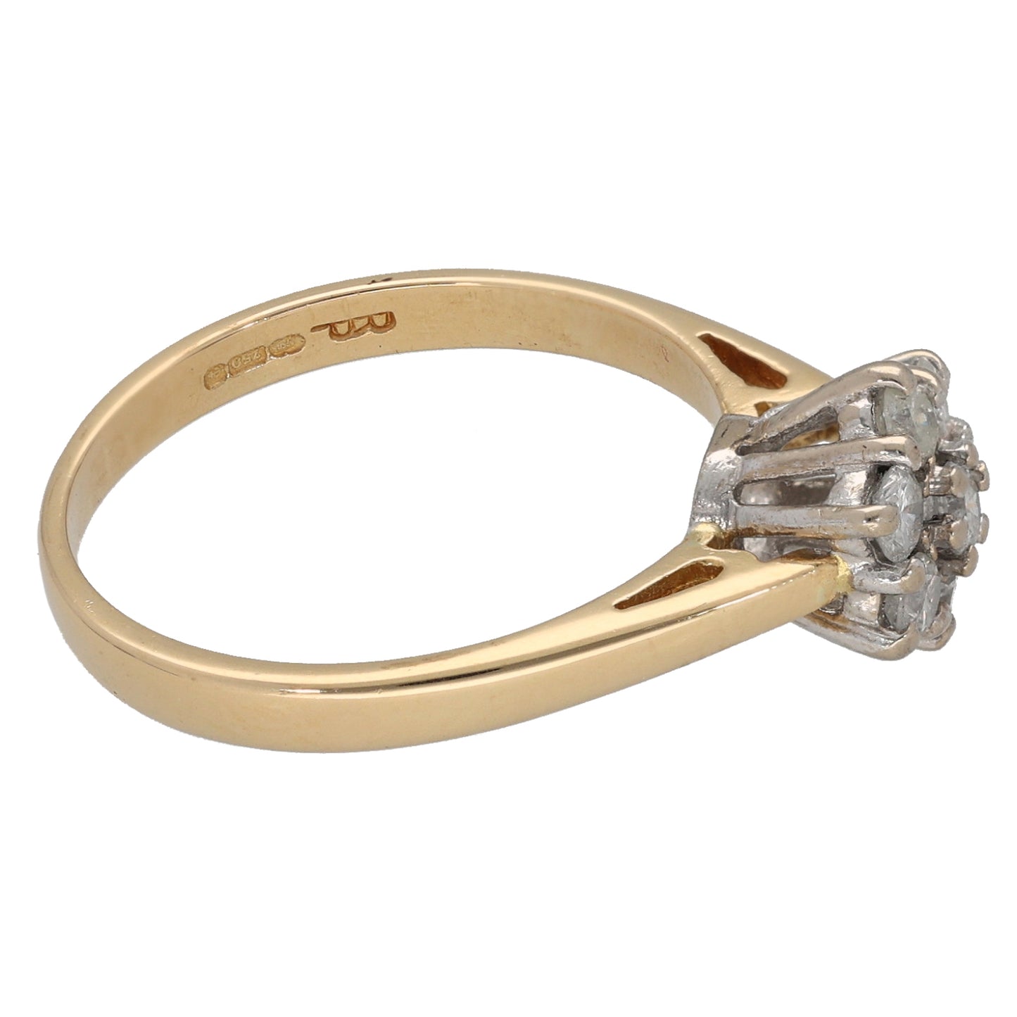 18ct Gold 0.50ct Diamond Cluster Ring Size N