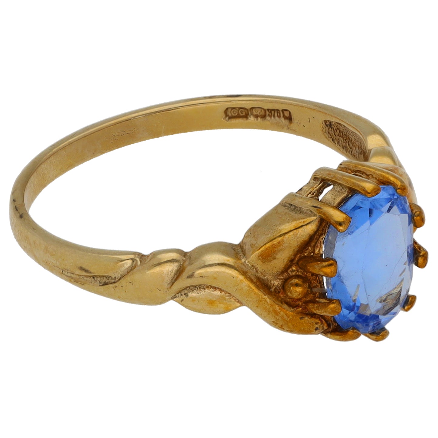 9ct Gold Quartz Single Stone Ring Size O