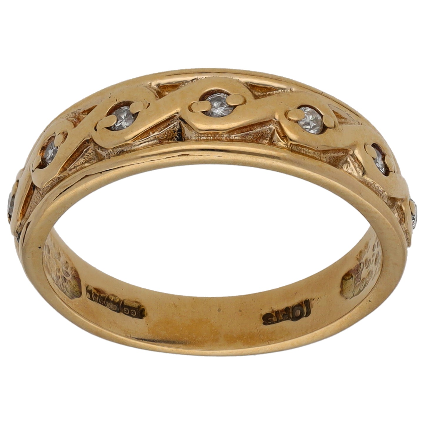 9ct Gold 0.07ct Diamond Half Eternity Ring Size M