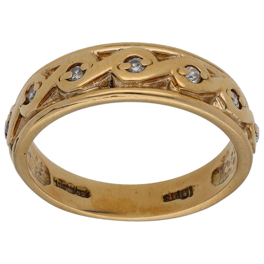 9ct Gold 0.07ct Diamond Half Eternity Ring Size M