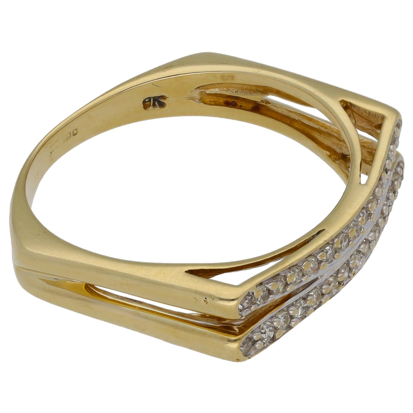 9ct Gold 0.15ct Diamond Alternative Ring Size O