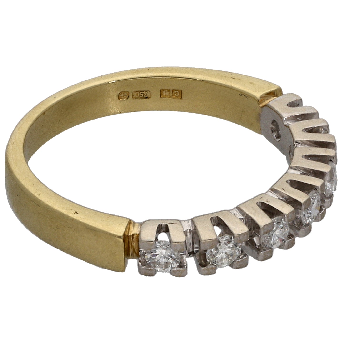18ct Gold 0.28ct Diamond Half Eternity Ring Size M