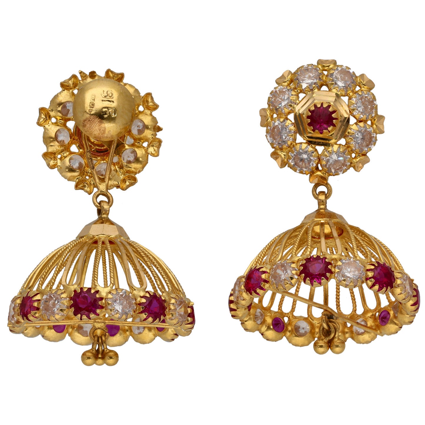 22ct Gold Imitation Gems Dress/Cocktail Earrings