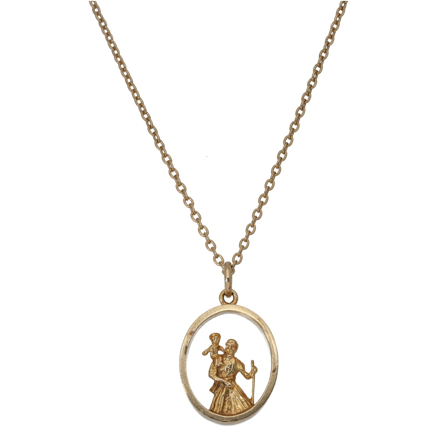 9ct Gold St Christopher Pendant With Chain