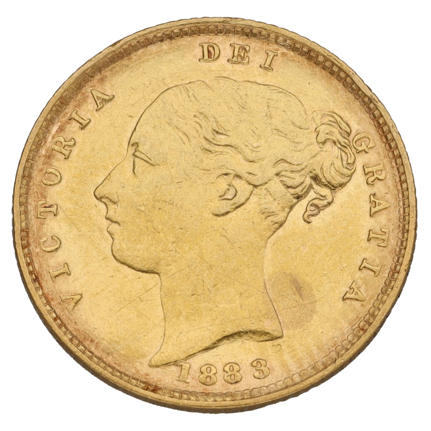 22ct Gold Queen Victoria Half Sovereign Coin 1883