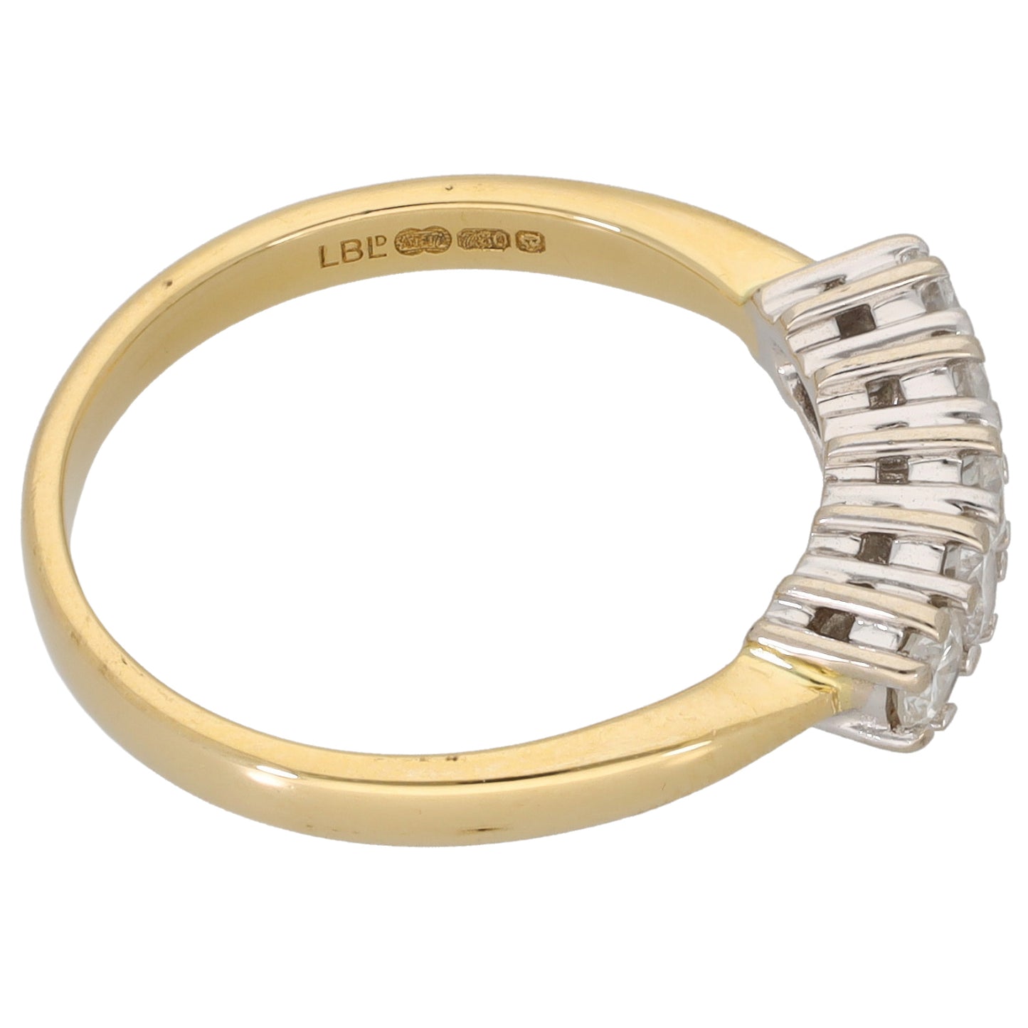 18ct Bicolour Gold 0.50ct Diamond Half Eternity Ring Size O