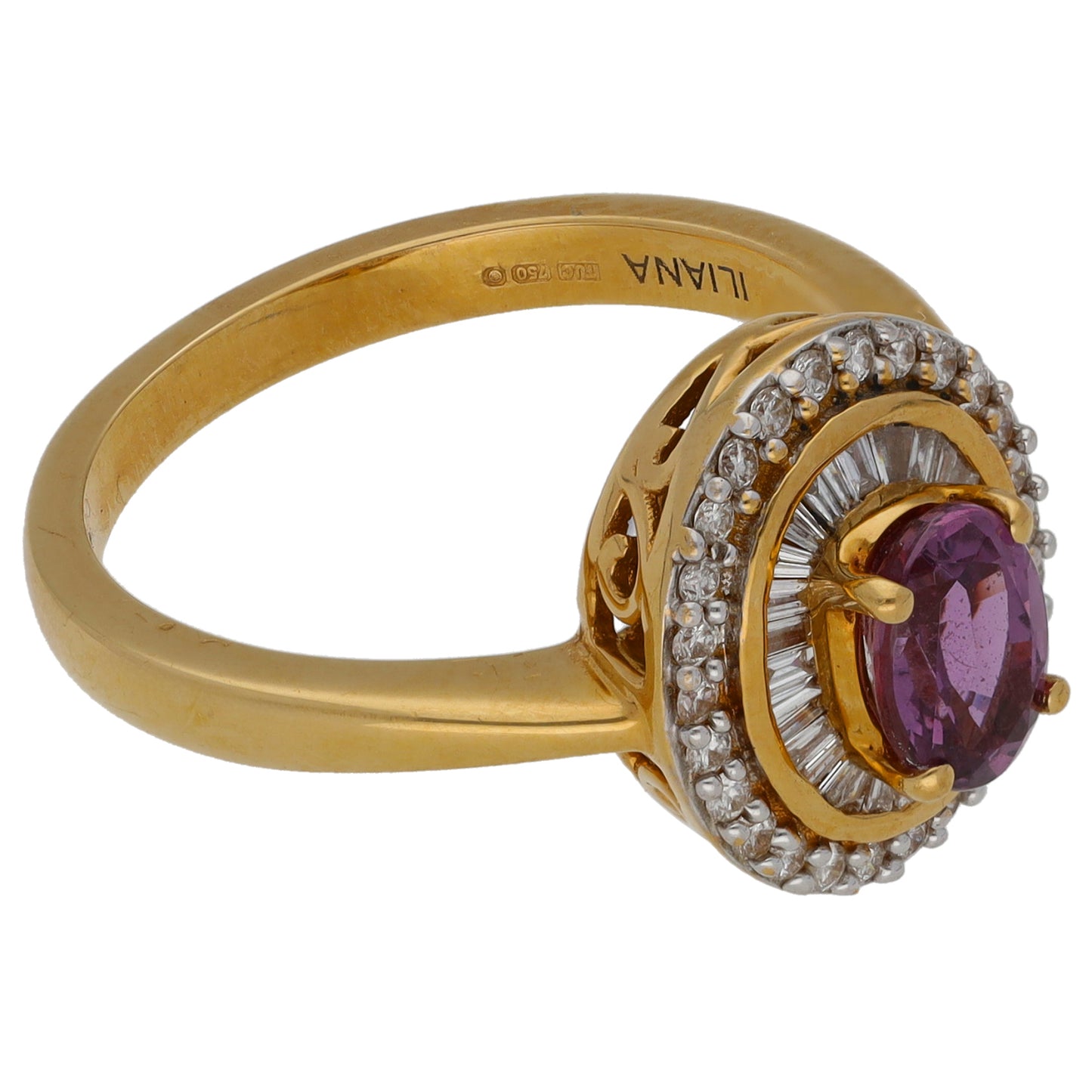 18ct Gold Sapphire & 0.53ct Diamond Dress/Cocktail Ring Size P