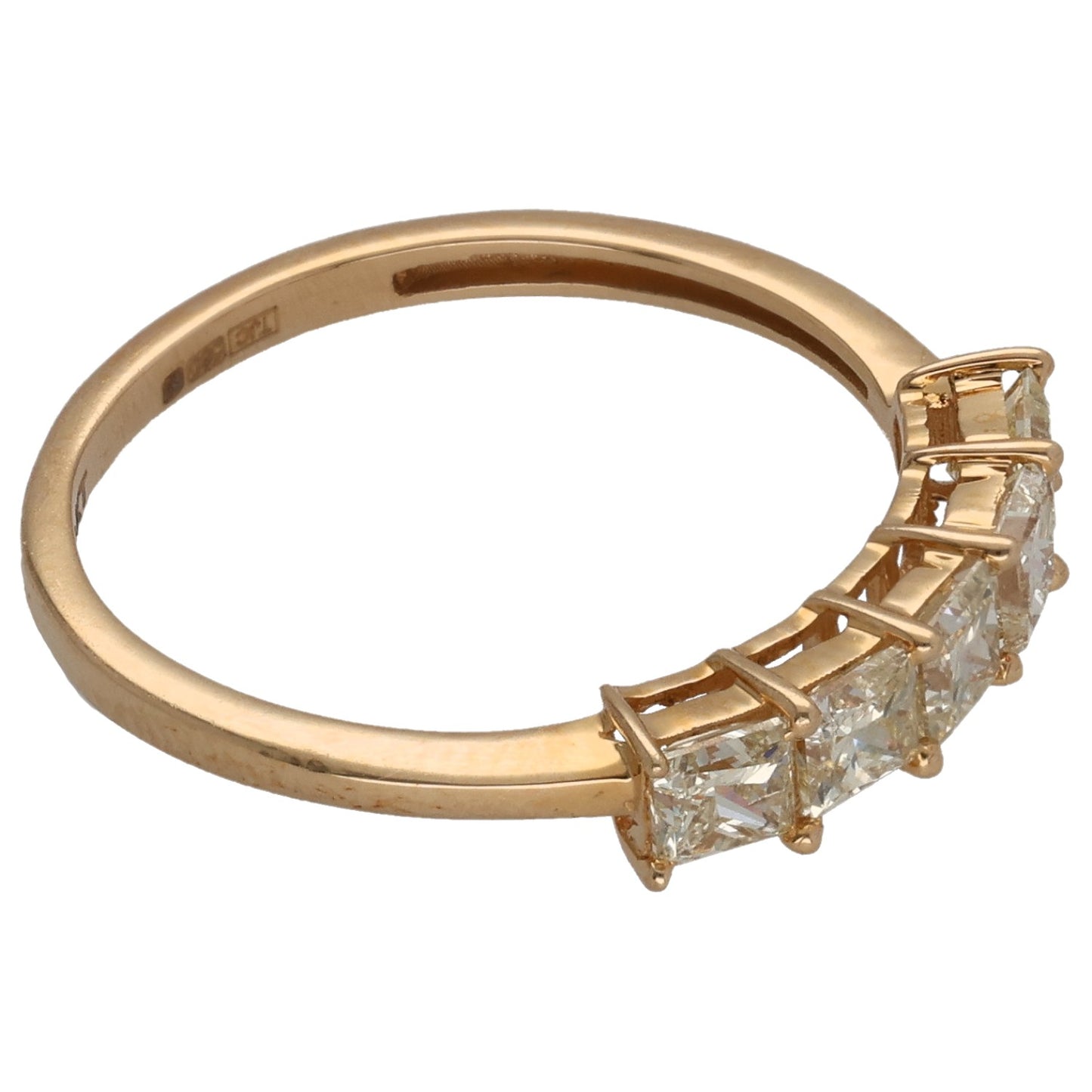 14ct Gold 1.00ct Diamond Half Eternity Ring Size N