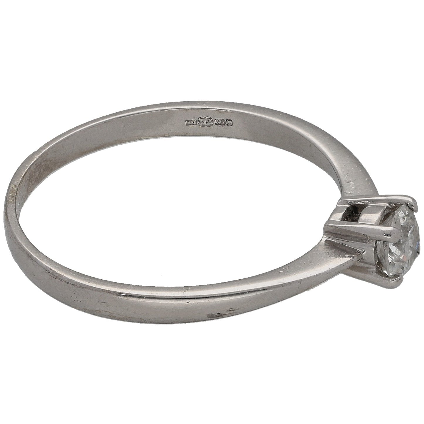 9ct White Gold 0.25ct Diamond Solitaire Ring Size O