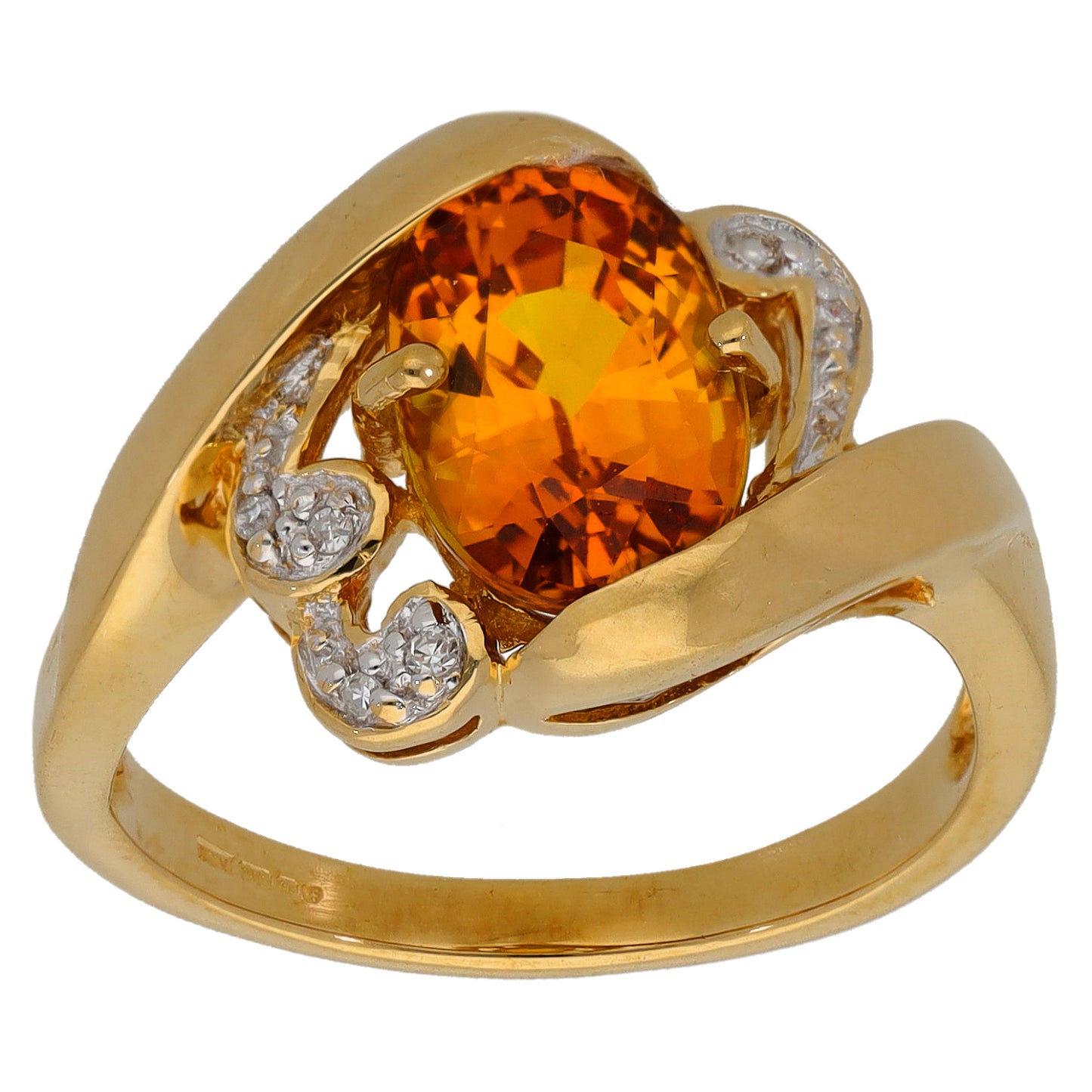 18ct Gold Sapphire & 0.04ct Diamond Dress/Cocktail Ring Size N
