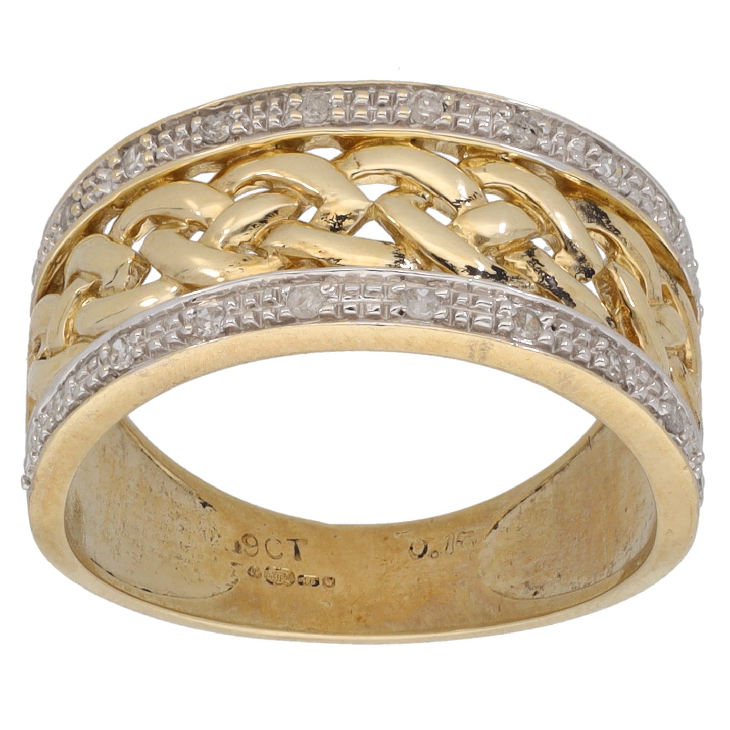 9ct Gold 0.10ct Diamond Alternative Ring Size K