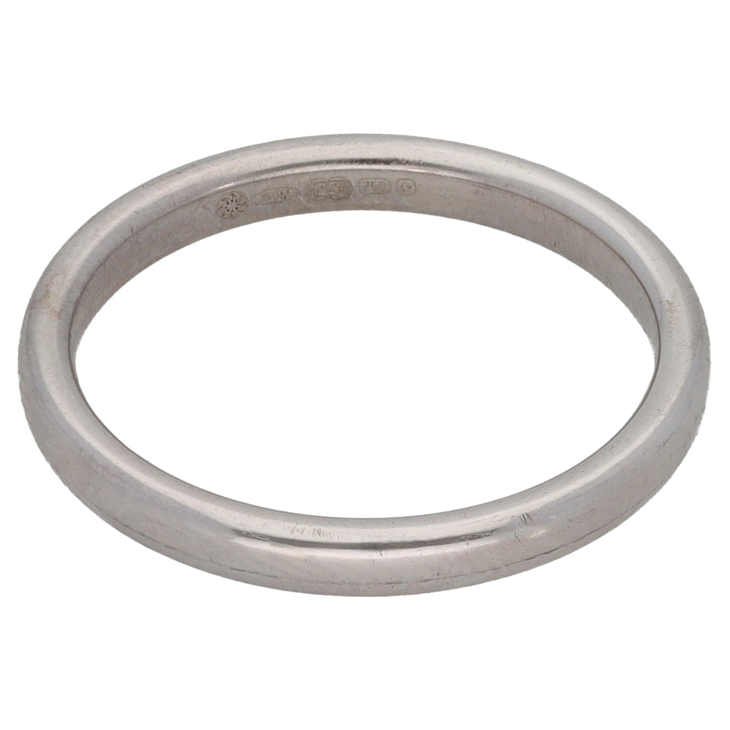 18ct White Gold Plain Wedding Ring Size N
