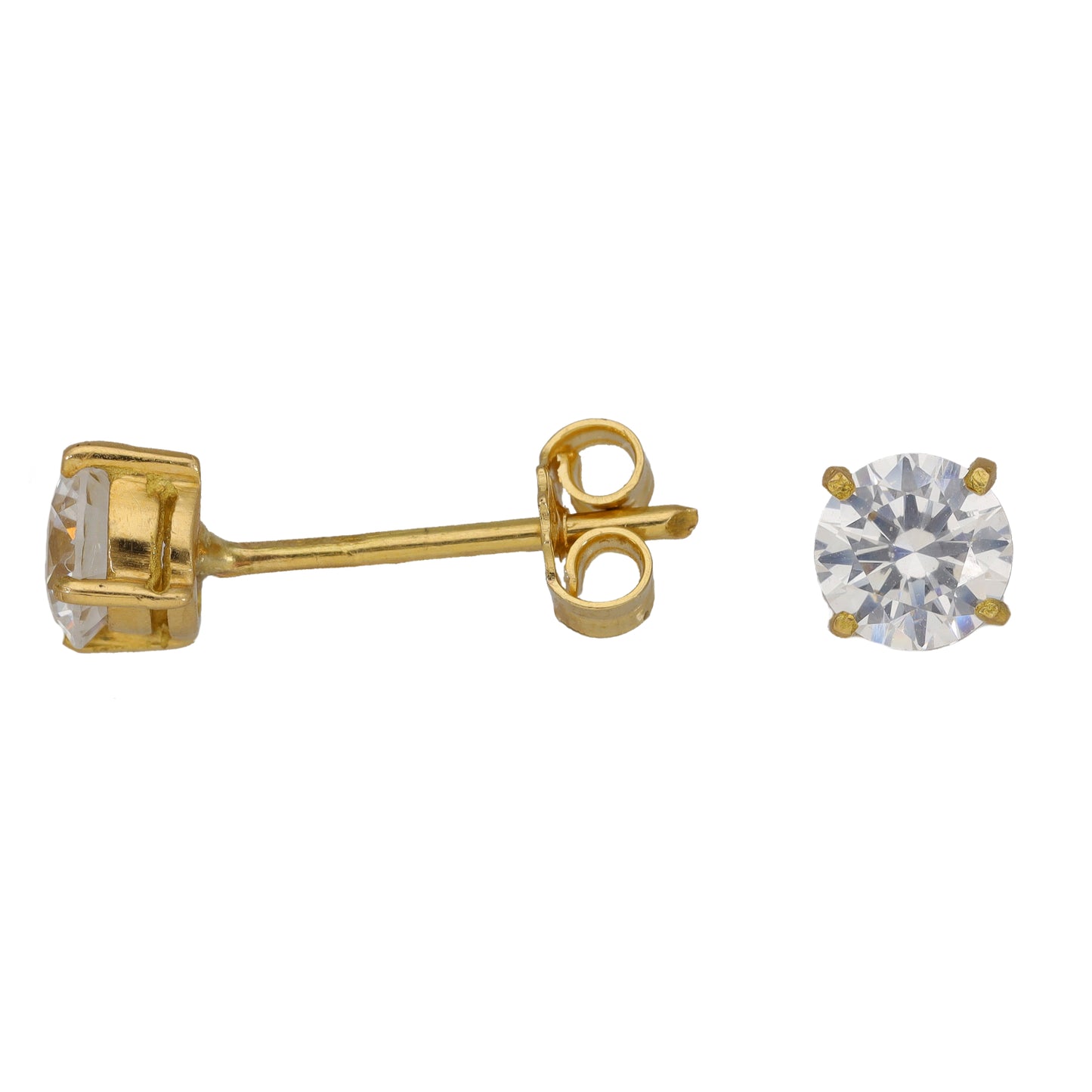 18ct Gold Cubic Zirconia Single Stone Earrings
