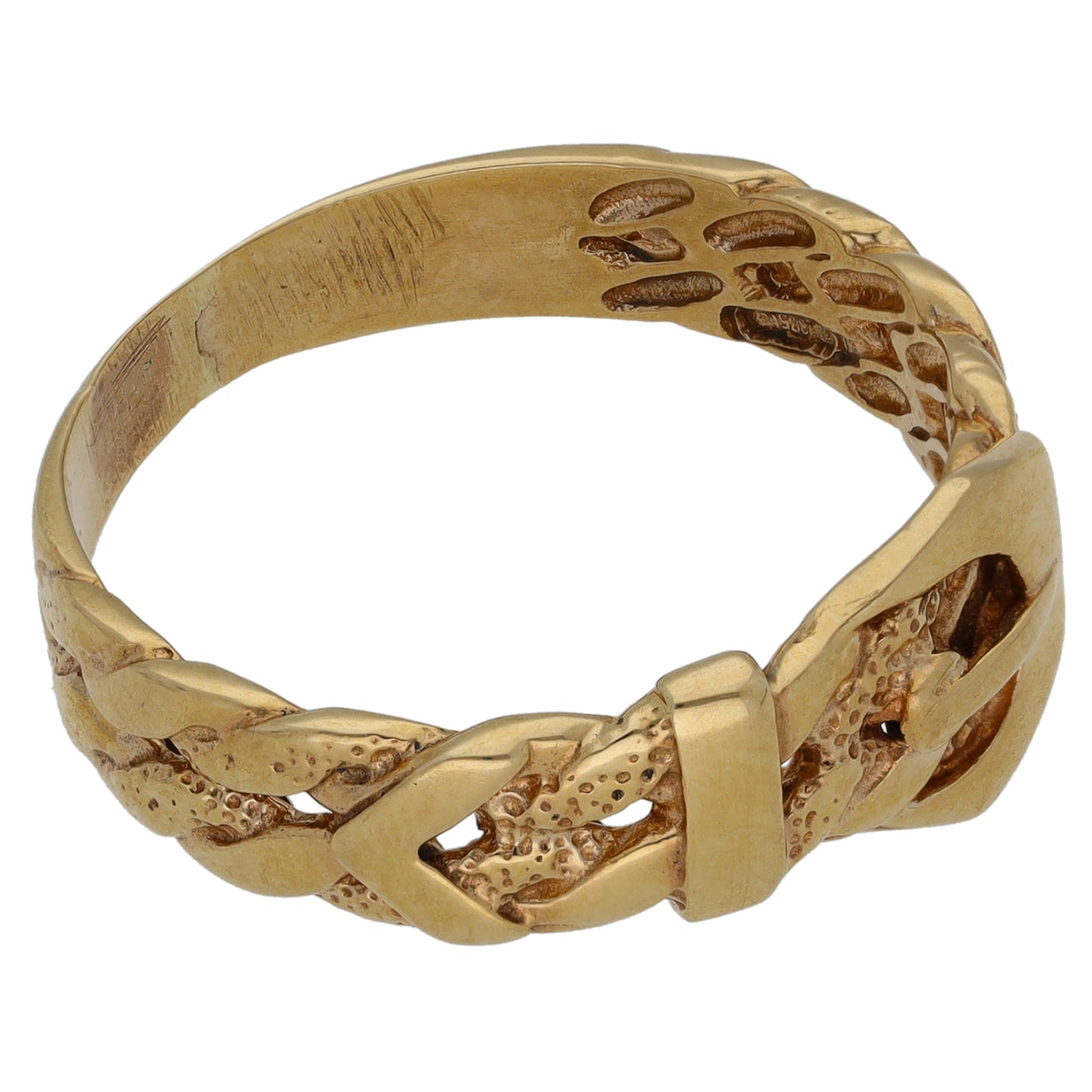 9ct Gold Buckle Ring Size S