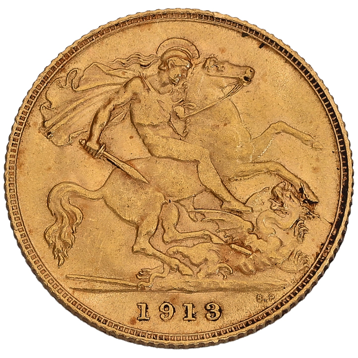 22ct Gold King George V Half Sovereign Coin 1913