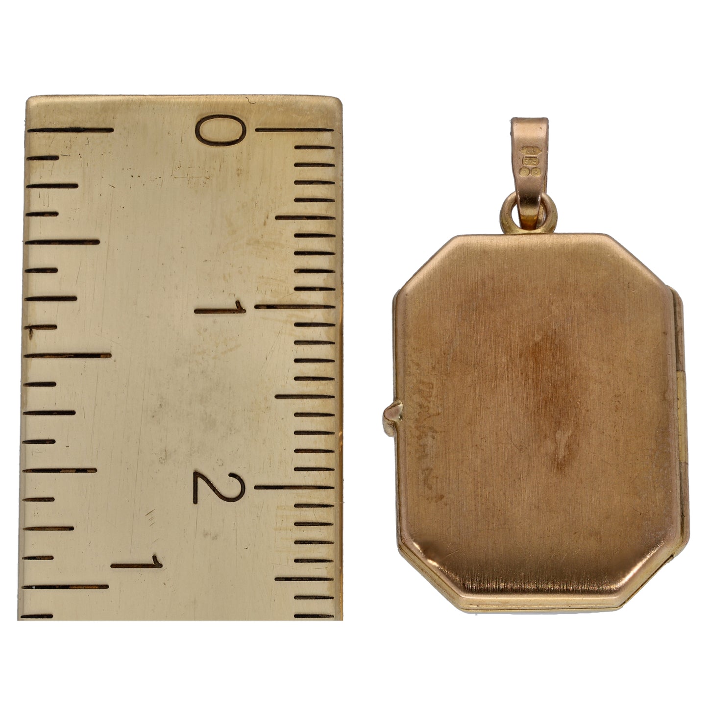 9ct Bicolour Gold Patterned Locket Pendant
