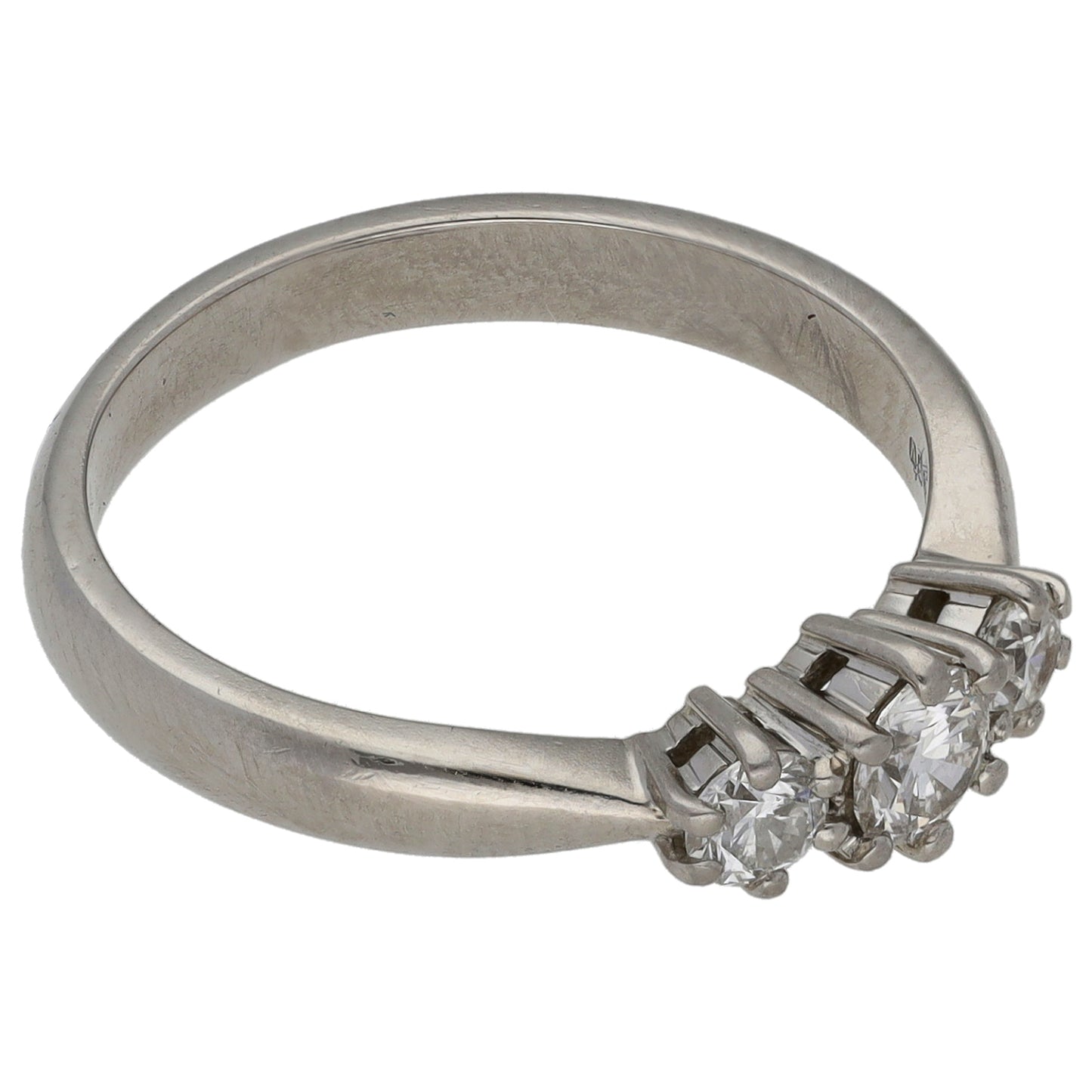 Platinum 0.40ct Diamond Trilogy Ring Size N