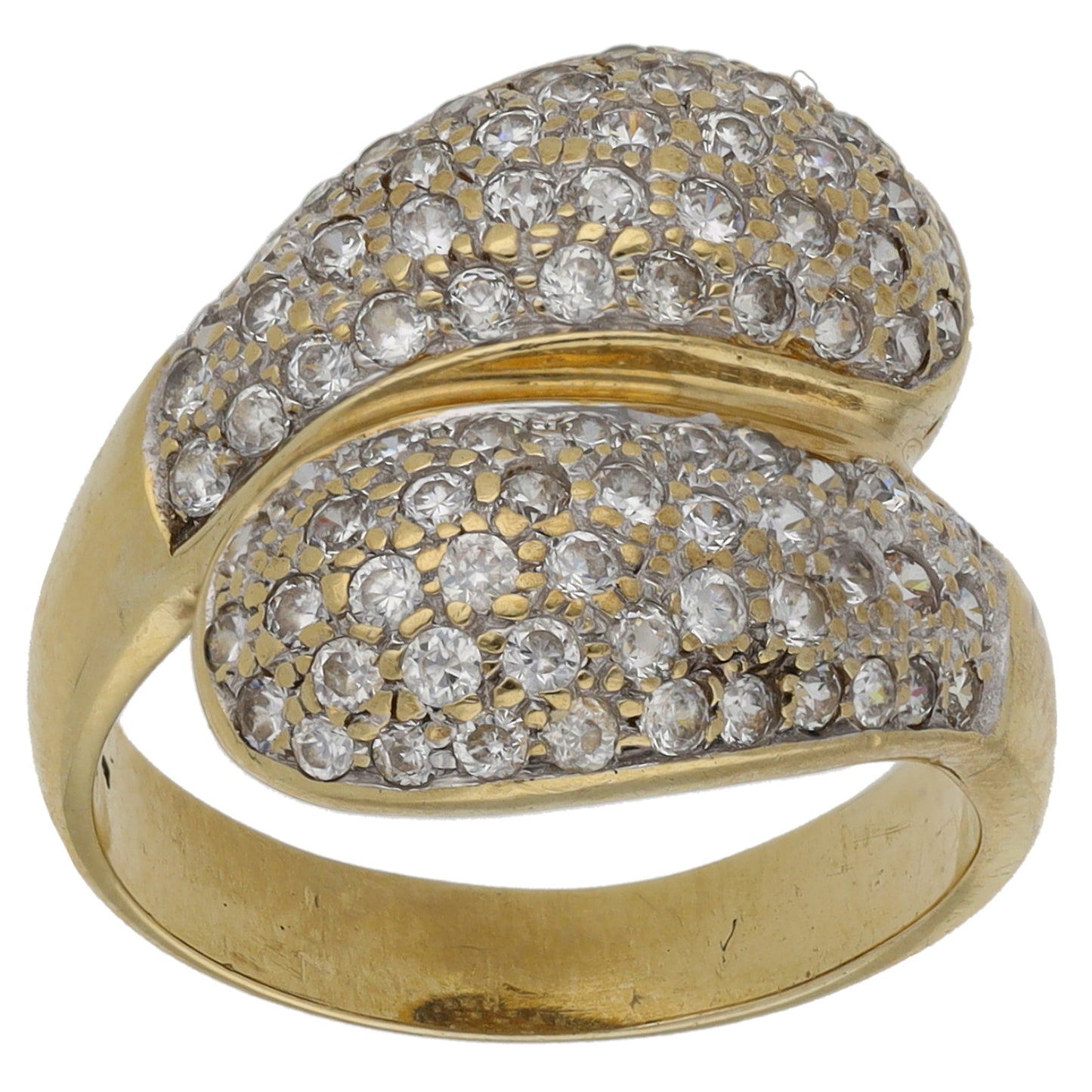 9ct Gold Cubic Zirconia Dress/Cocktail Ring Size M