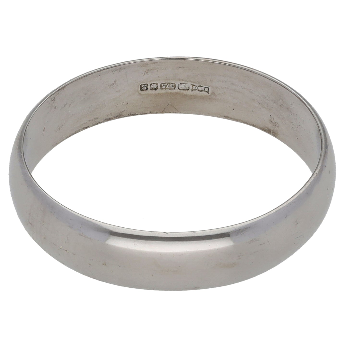 9ct White Gold Plain Wedding Ring Size T