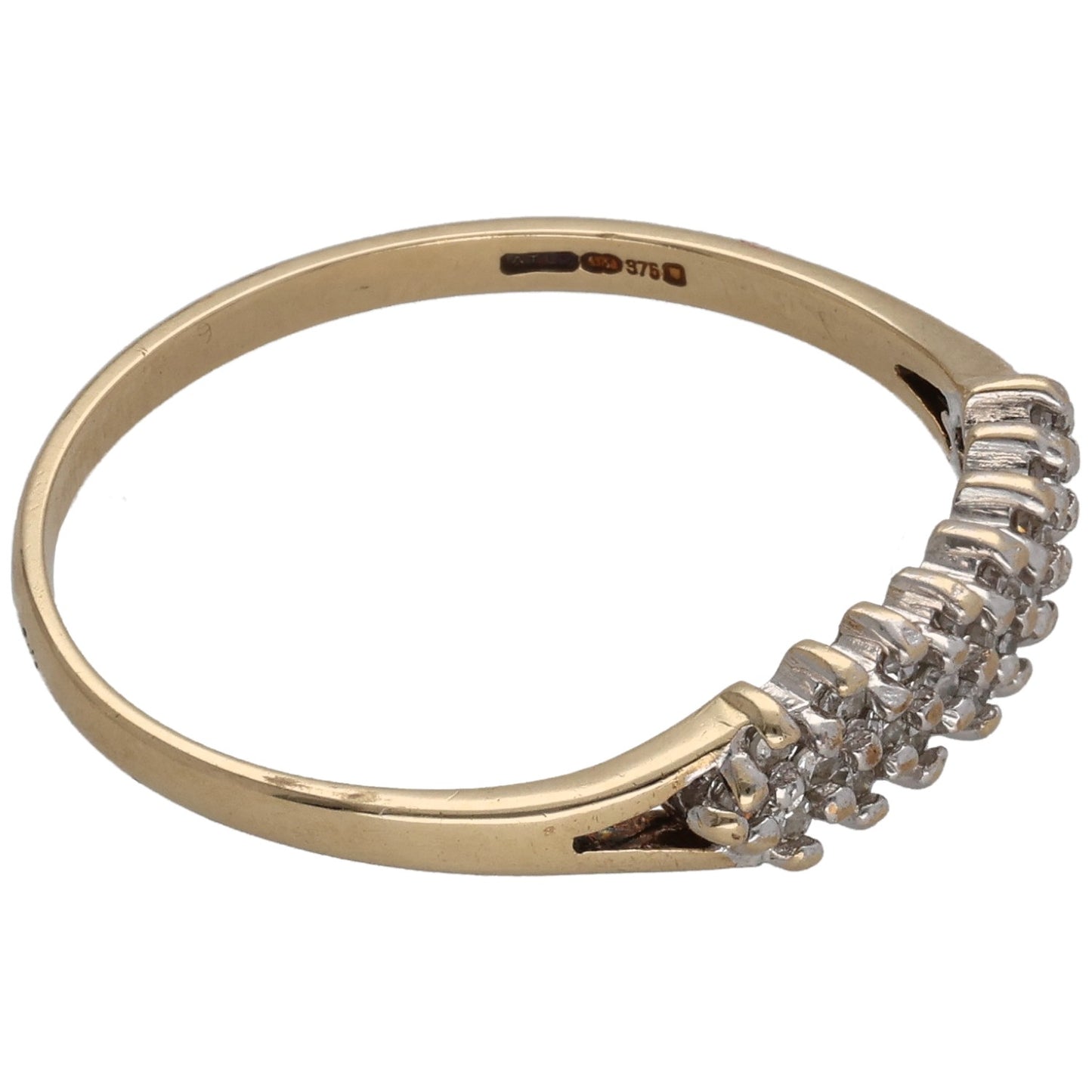 9ct Gold 0.125ct Diamond Dress/Cocktail Ring Size T