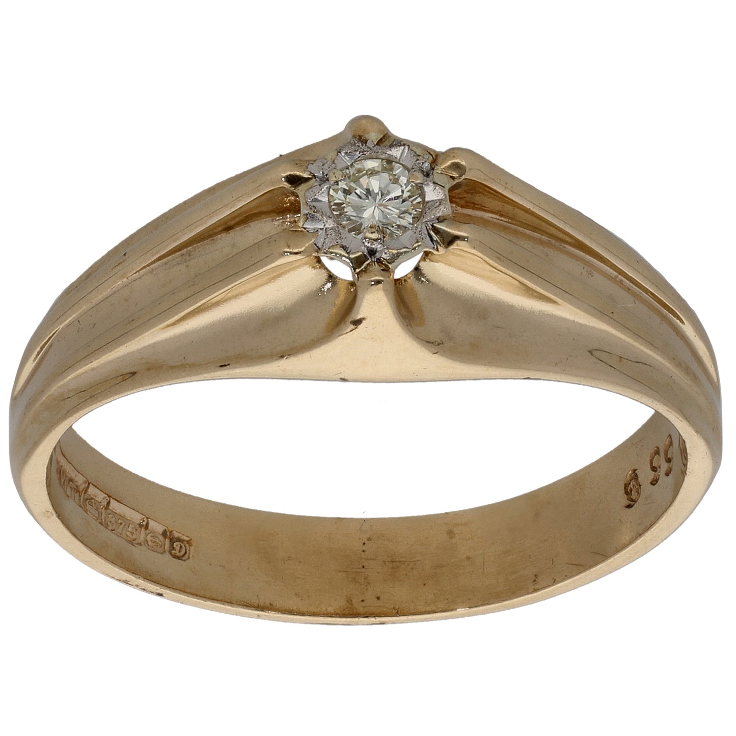9ct Gold 0.10ct Diamond Solitaire Ring Size U
