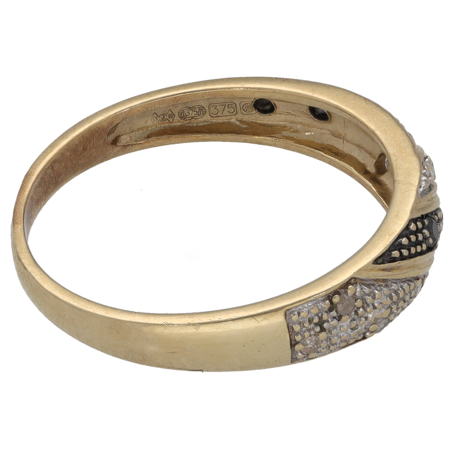9ct Gold 0.09ct Diamond Dress/Cocktail Ring Size O