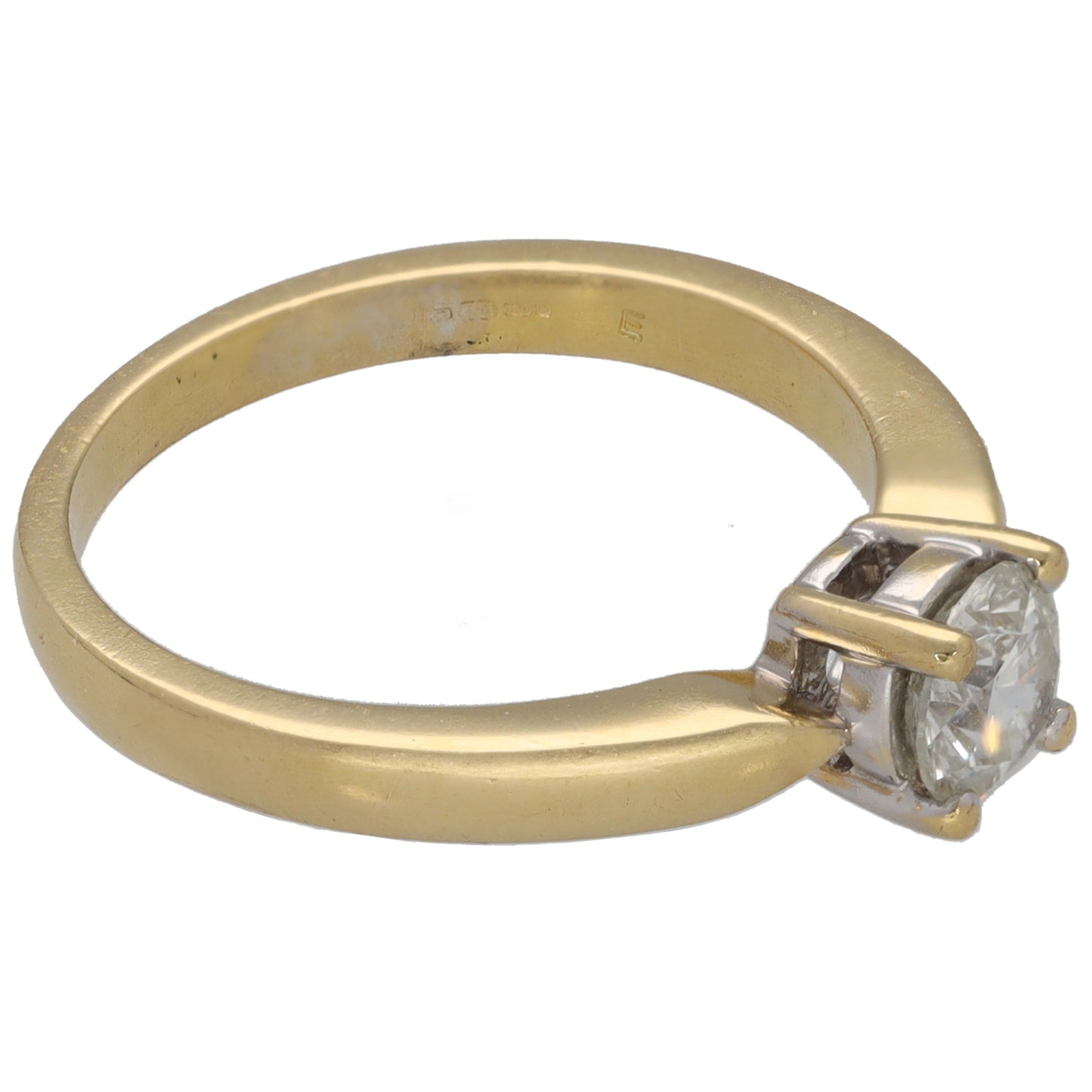 18ct Gold 0.47ct Diamond Solitaire Ring Size K
