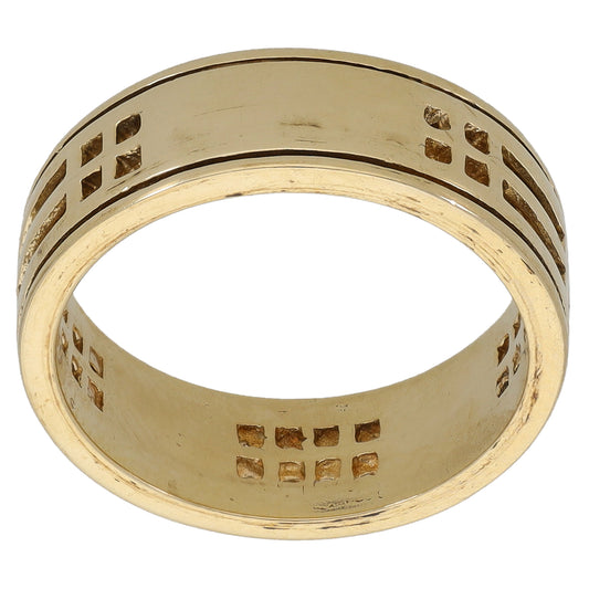 9ct Gold Patterned Wedding Ring Size M