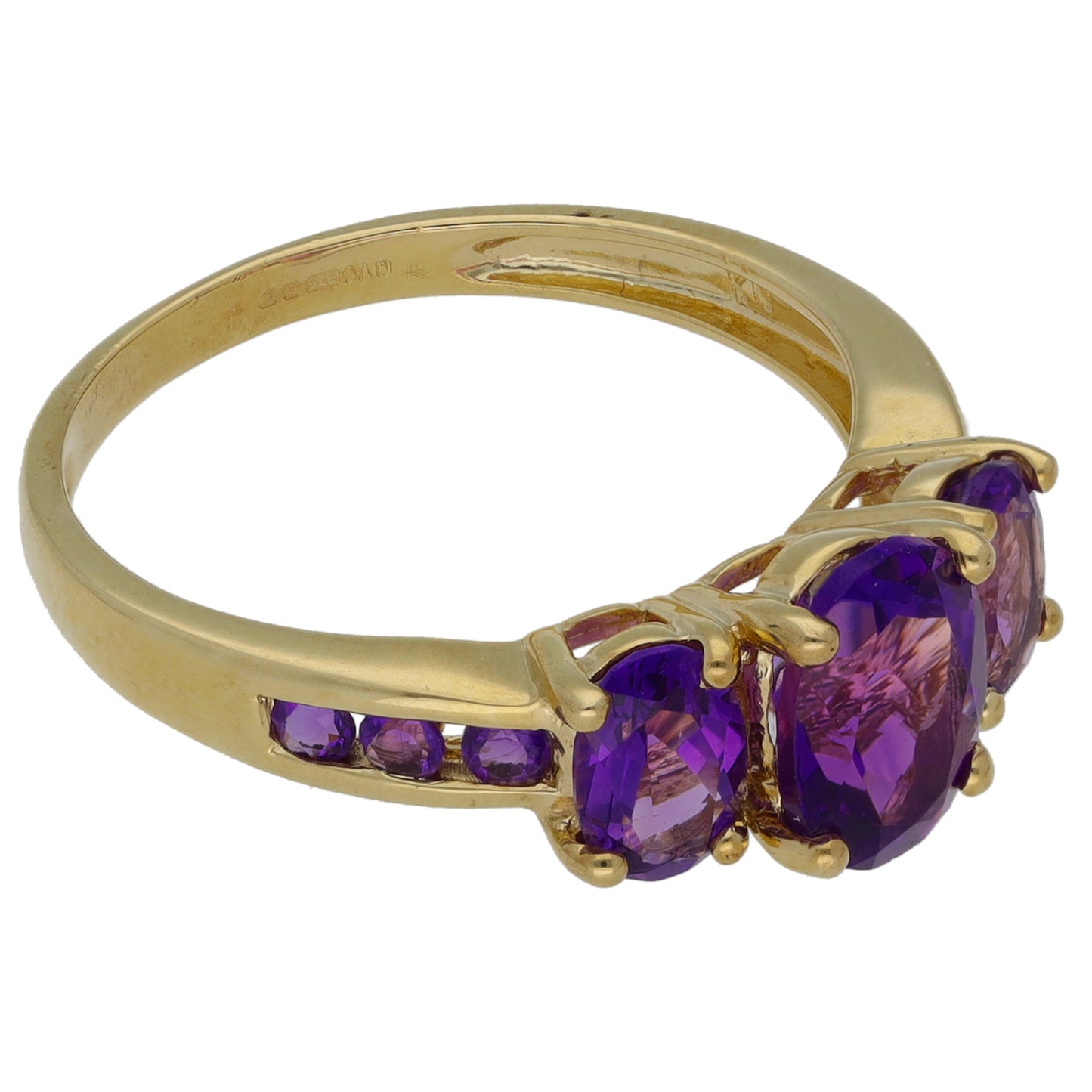 9ct Gold Amethyst Dress/Cocktail Ring Size P