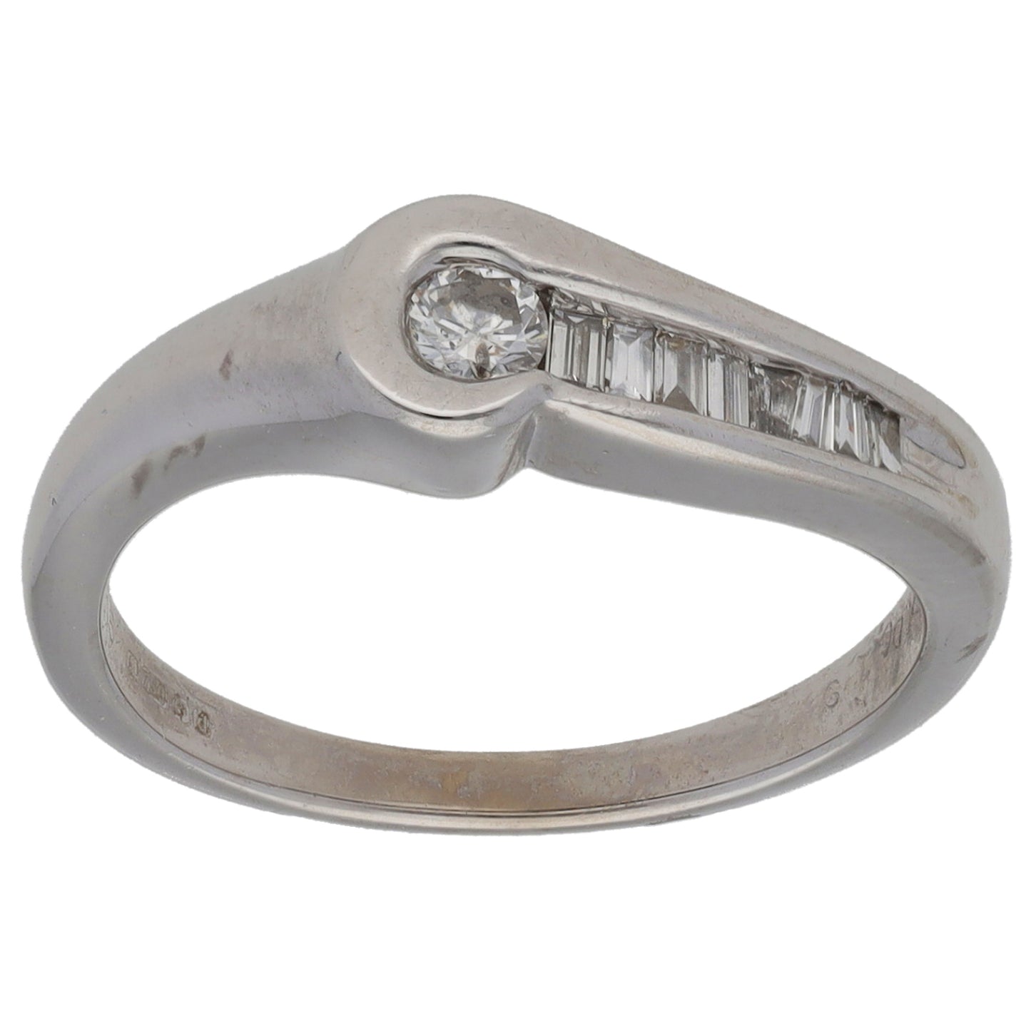 18ct White Gold 0.21ct Diamond Dress/Cocktail Ring Size K