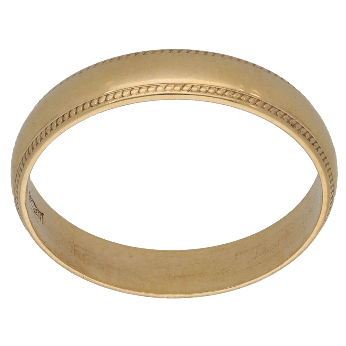9ct Gold Patterned Wedding Ring Size S