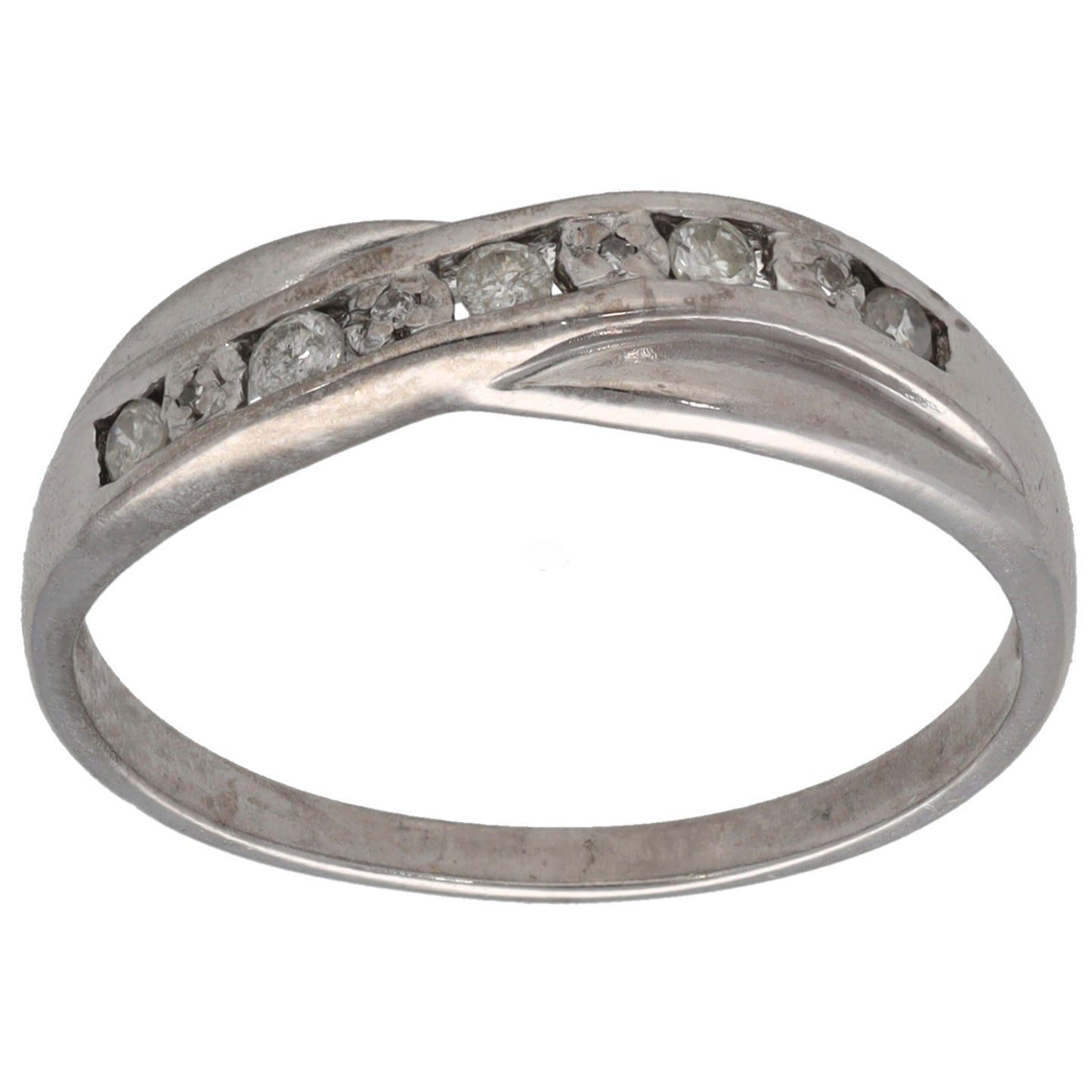 9ct White Gold 0.19ct Diamond Half Eternity Ring Size Q