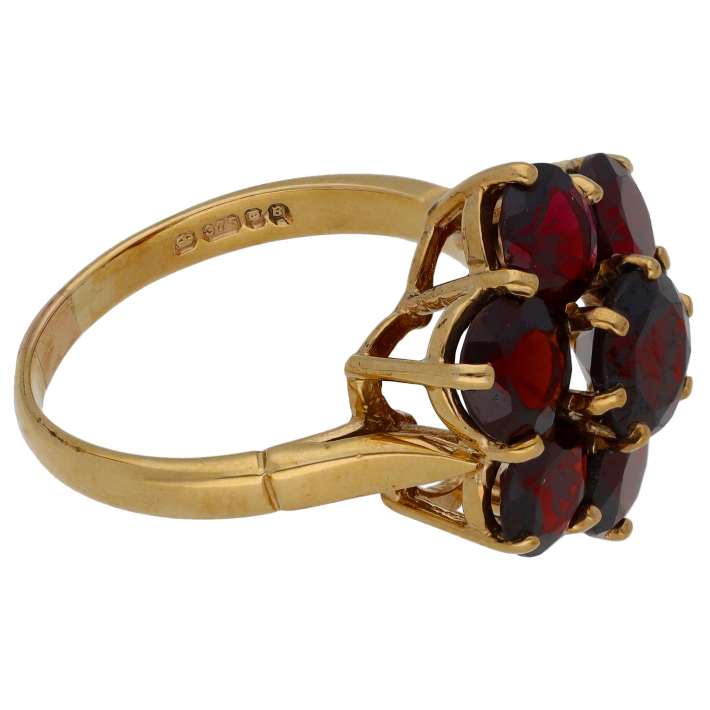 9ct Gold Garnet Dress/Cocktail Ring Size R