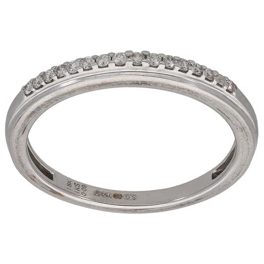 18ct White Gold 0.09ct Diamond Half Eternity Ring Size K