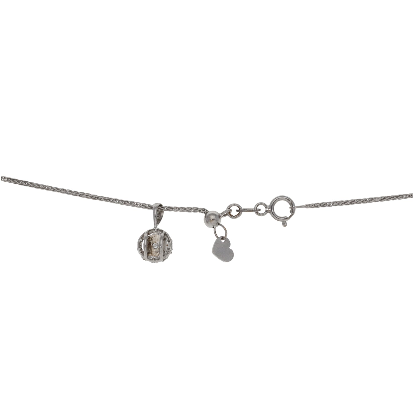 9ct White Gold 0.095ct Diamond Dress/Cocktail Pendant With Chain