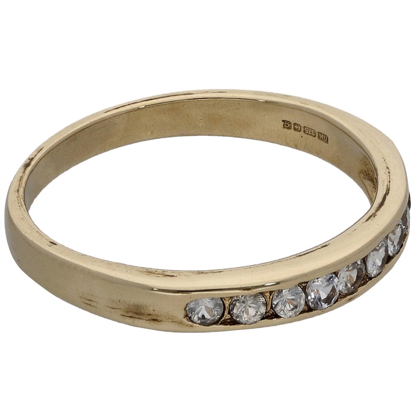 9ct Gold Cubic Zirconia Half Eternity Ring Size N