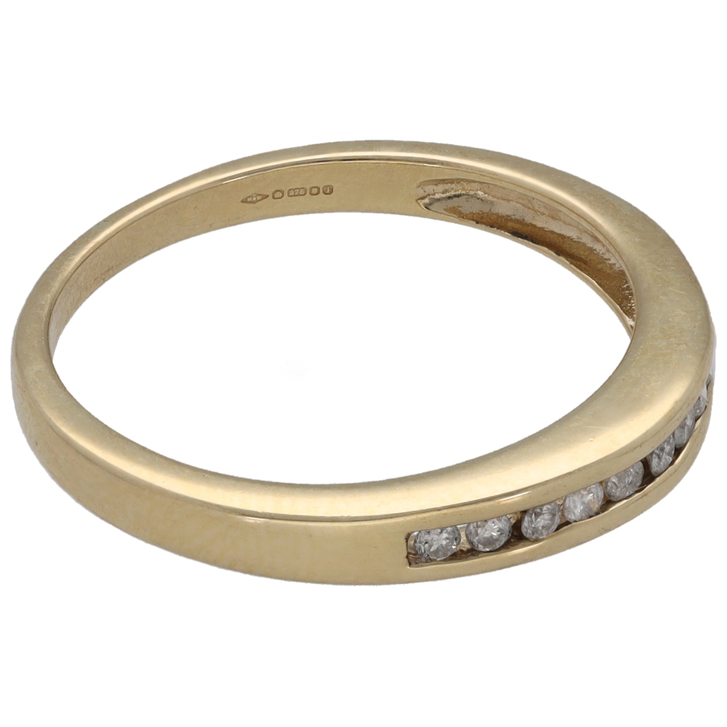 9ct Gold 0.12ct Diamond Half Eternity Ring Size M