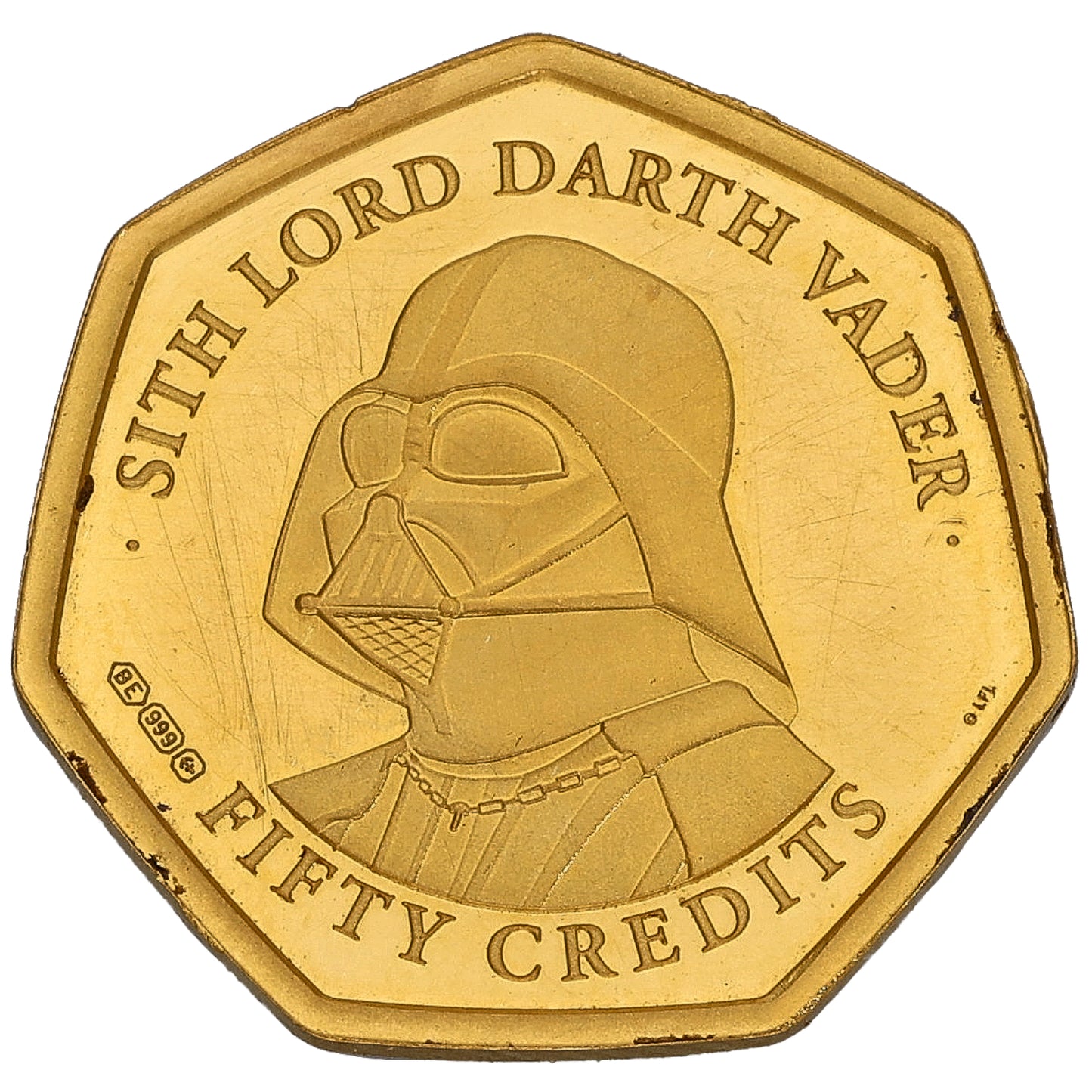 24ct Gold Sith Lord Darth Vader Fifty Credits Coin