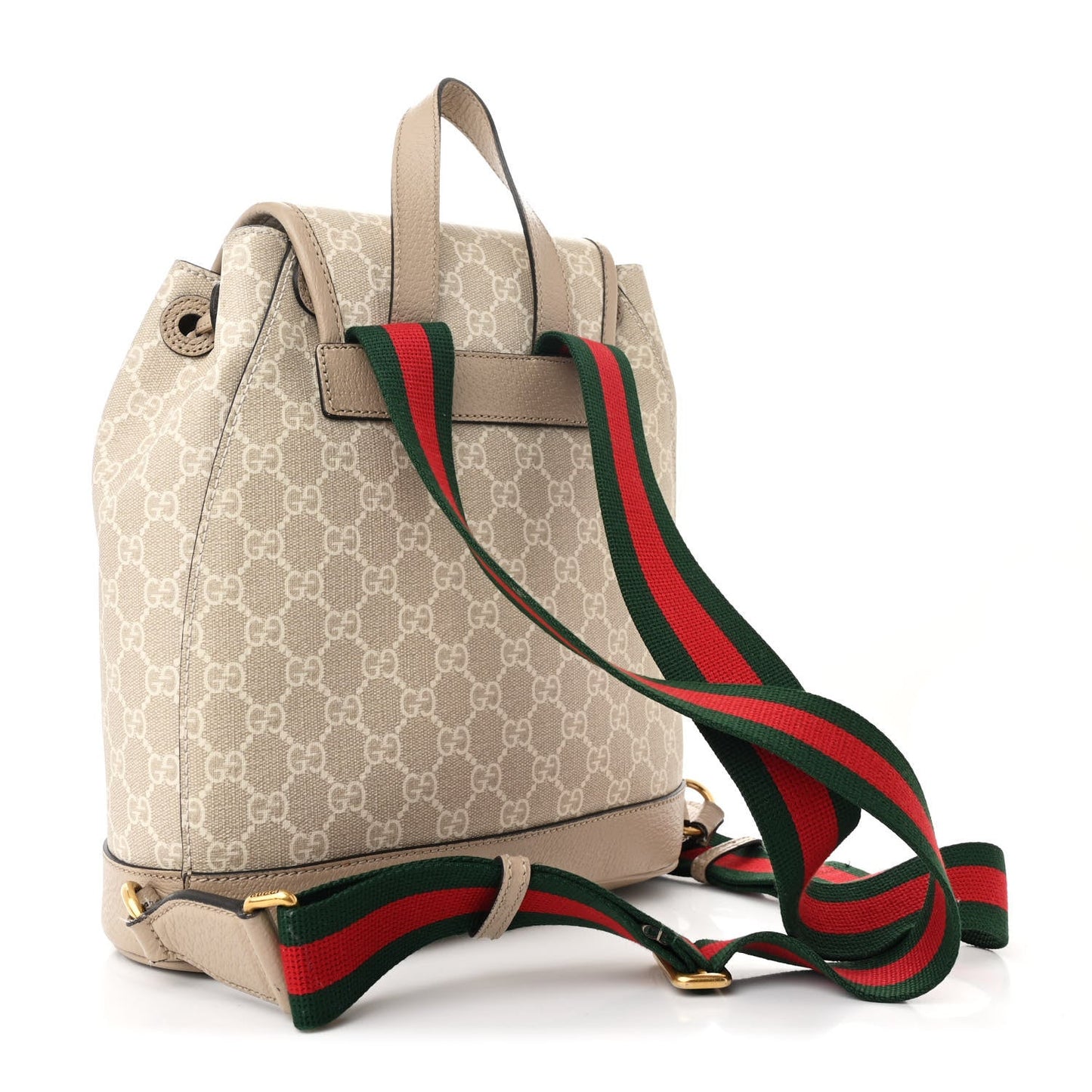 Gucci Interlocking G Backpack GG Supreme Monogram Coated Canvas Bag - Beige