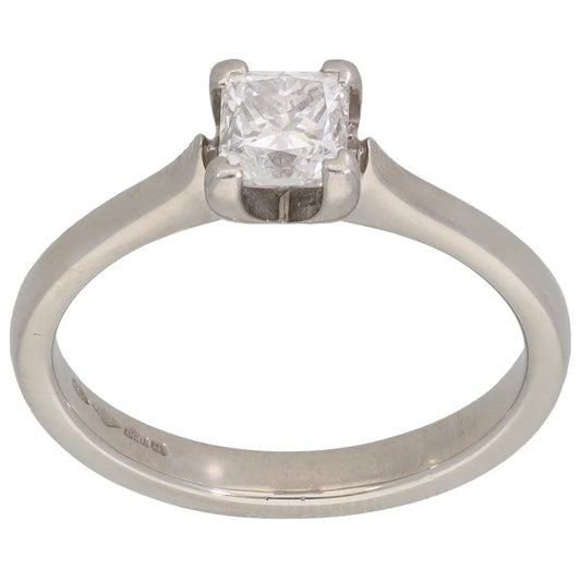 Platinum 0.65ct Diamond Solitaire Ring Size L