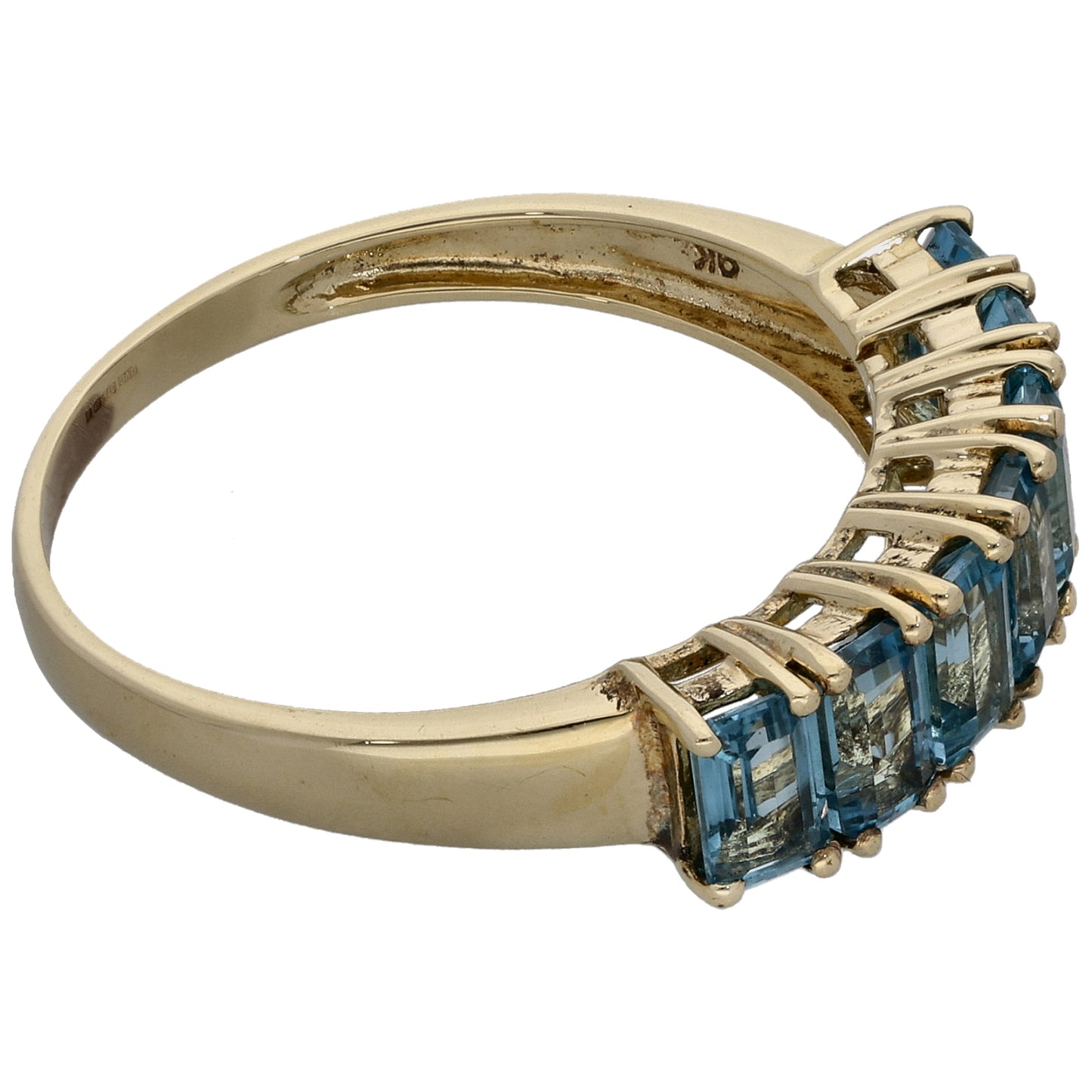 9ct Gold Topaz Half Eternity Ring Size S