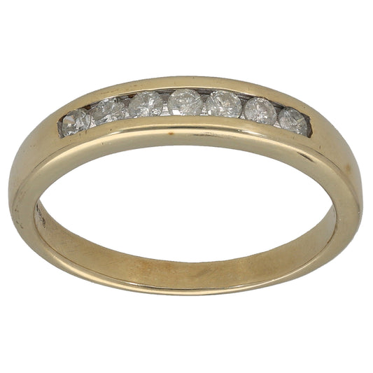9ct Gold 0.33ct Diamond Half Eternity Ring Size R