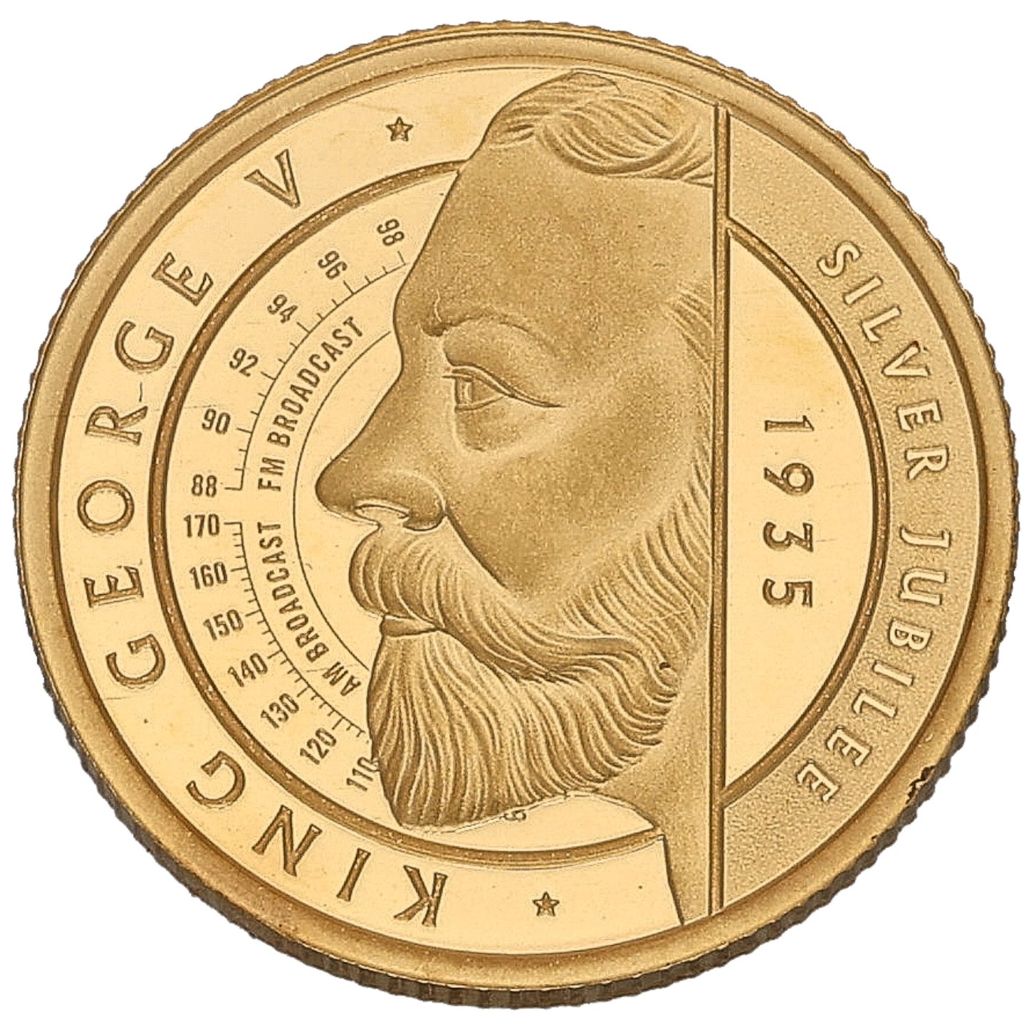 22ct Gold King George V Silver Jubilee Quarter Sovereign Coin 2023