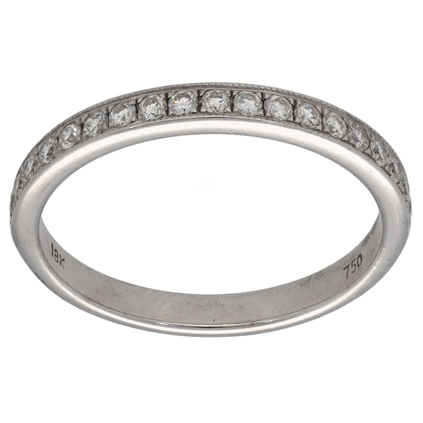 18ct White Gold 0.19ct Diamond Half Eternity Ring Size L