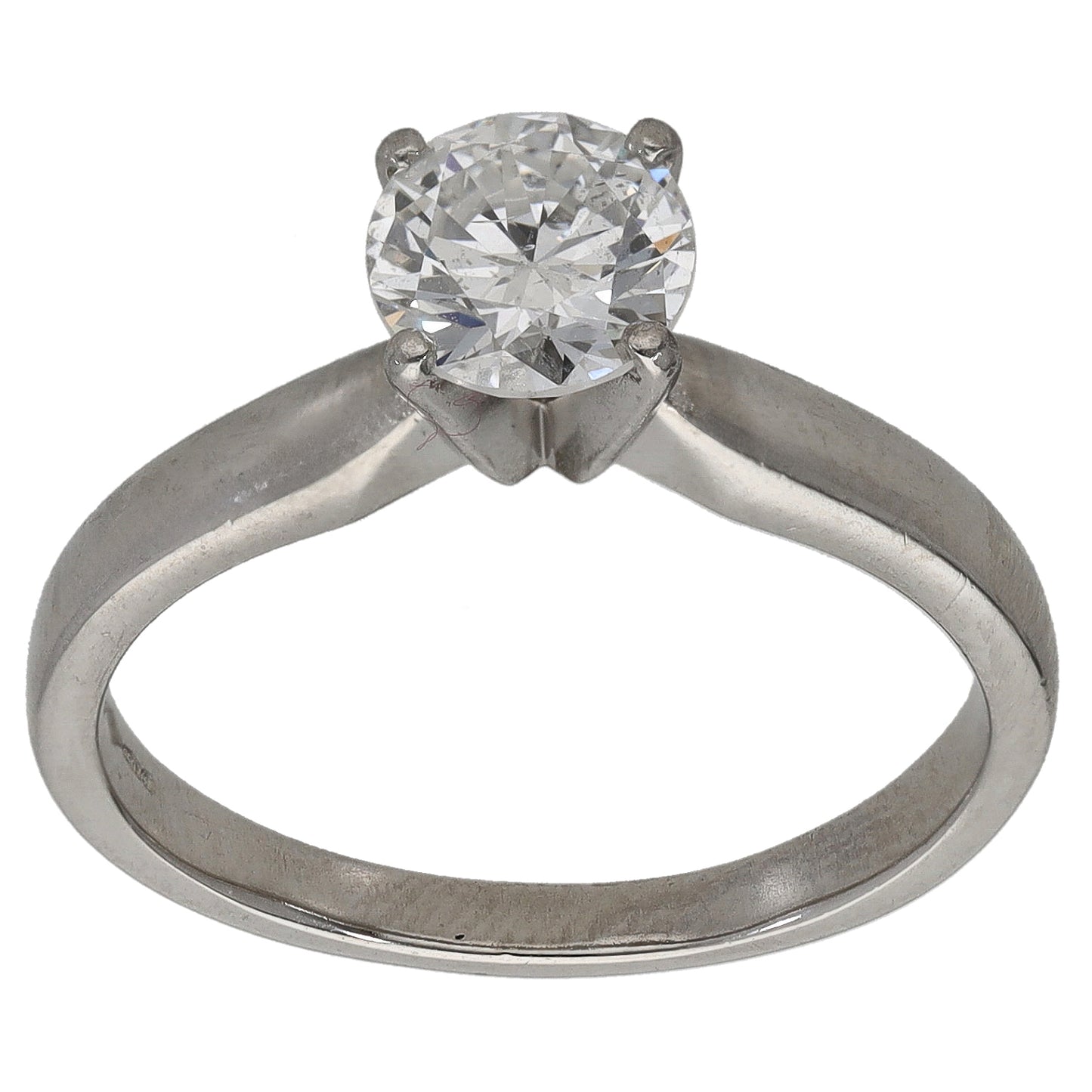 Platinum 0.95ct Diamond Solitaire Ring Size O