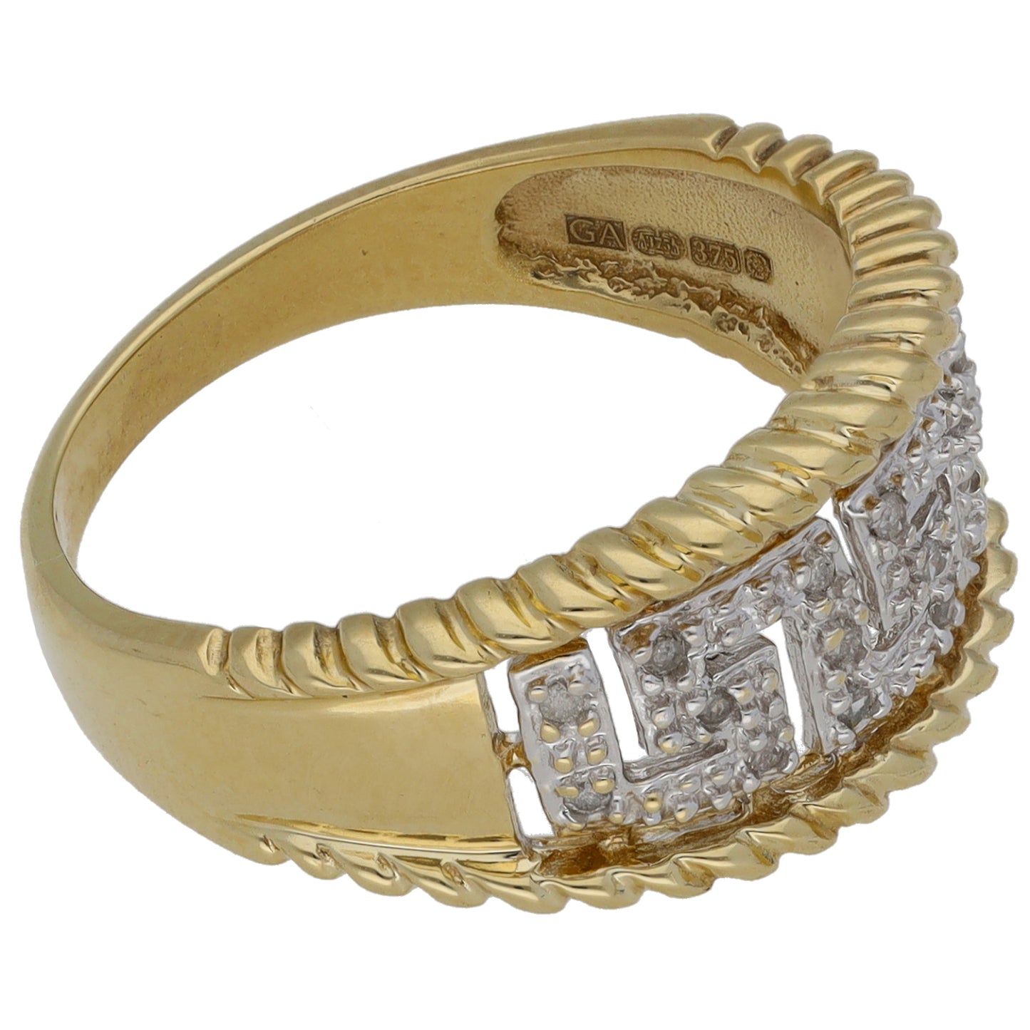 9ct Gold 0.19ct Diamond Alternative Ring Size Q