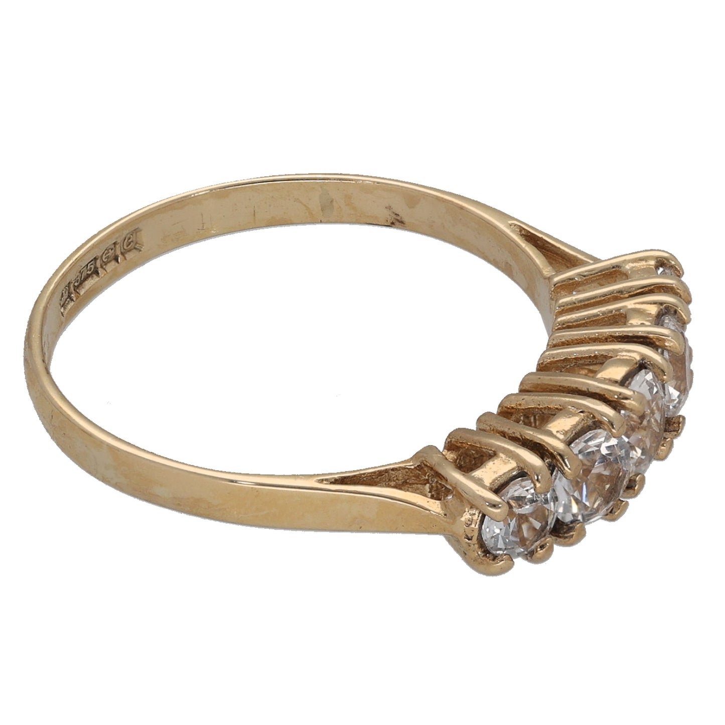 9ct Gold Cubic Zirconia Half Eternity Ring Size N