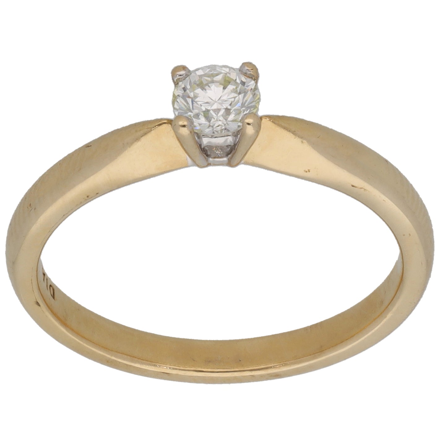 9ct Gold 0.25ct Diamond Solitaire Ring Size N